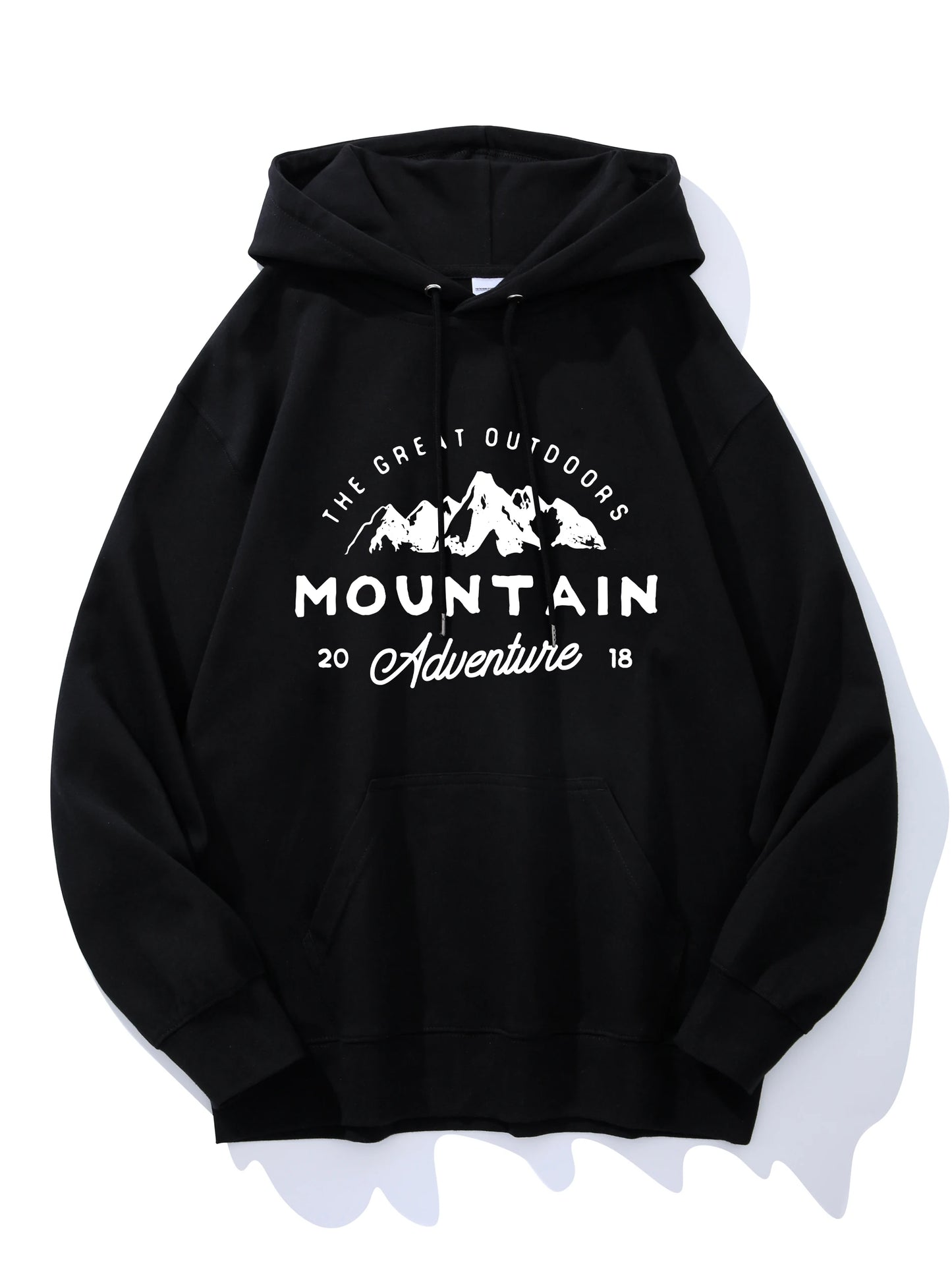 Unisex Let Hoodie med Tekstprint – Casual Hættetrøje til Forår & Efterår