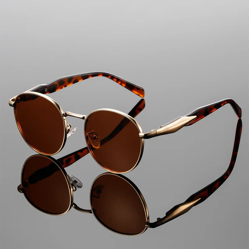Solbriller Runde UV400 Tortoiseshell Stel | Ravion