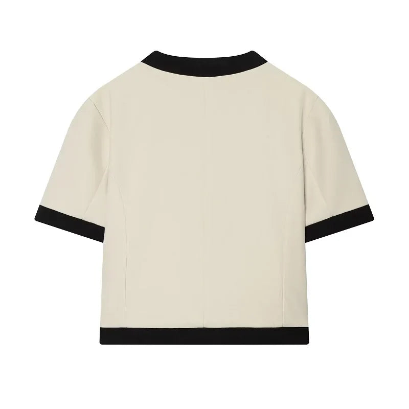 Kort Blazer Rund Hals Klassisk | Marie