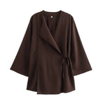 Jakkesæt Løs Elegant Wide Leg Sæt | Zyrel