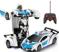 Fjernstyret transformerende robotbil med 360° rotation lys og fjernbetjening | AutoScar