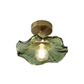 Blomsterformet LED loftlampe i glas og metal med hibiscusdesign | Zélie