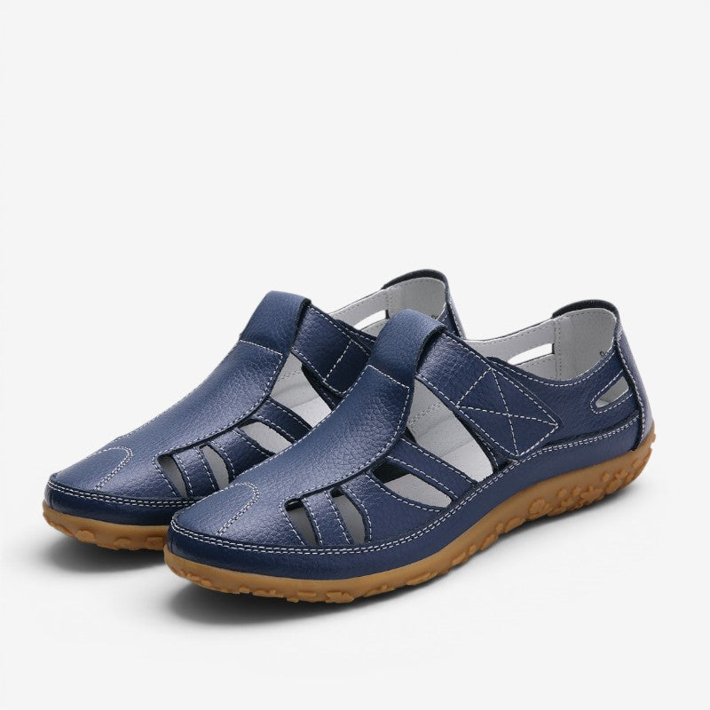 Damesandaler Komfortabel Læder Velcro | Solveig