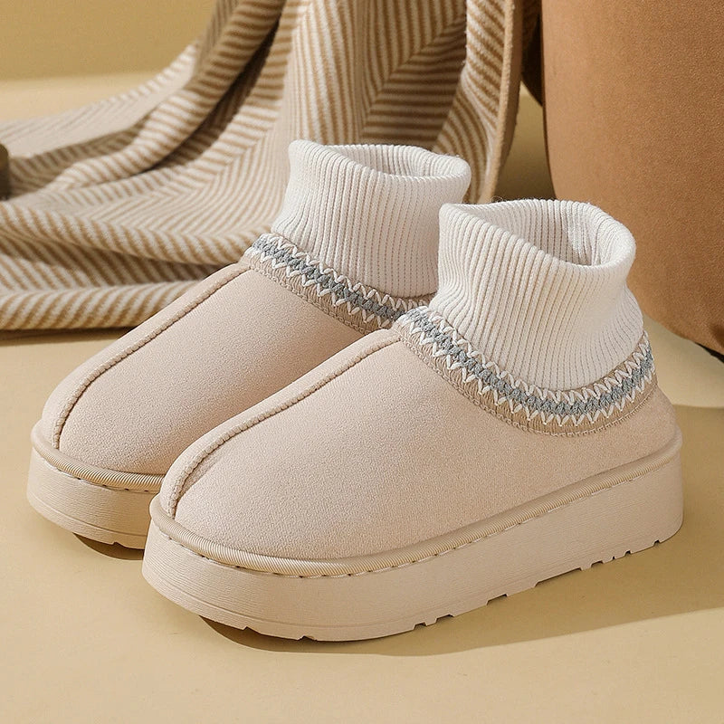 Forede damesko med plys imiteret ruskind slip-on høj model | Iris