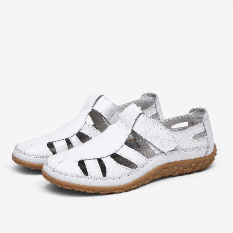 Damesandaler Komfortabel Læder Velcro | Solveig