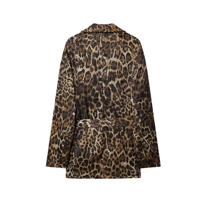 Dame Buksesæt Leopardmønster Blazer | Diva