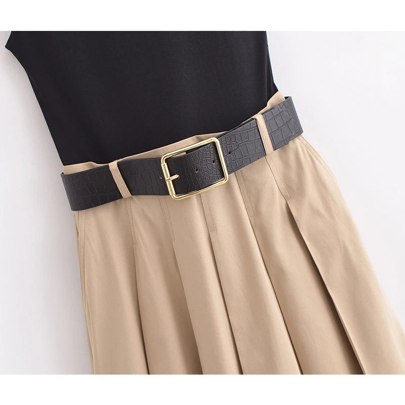 jole Plisseret Midi Sommer Elegant Pasform | Alvienne