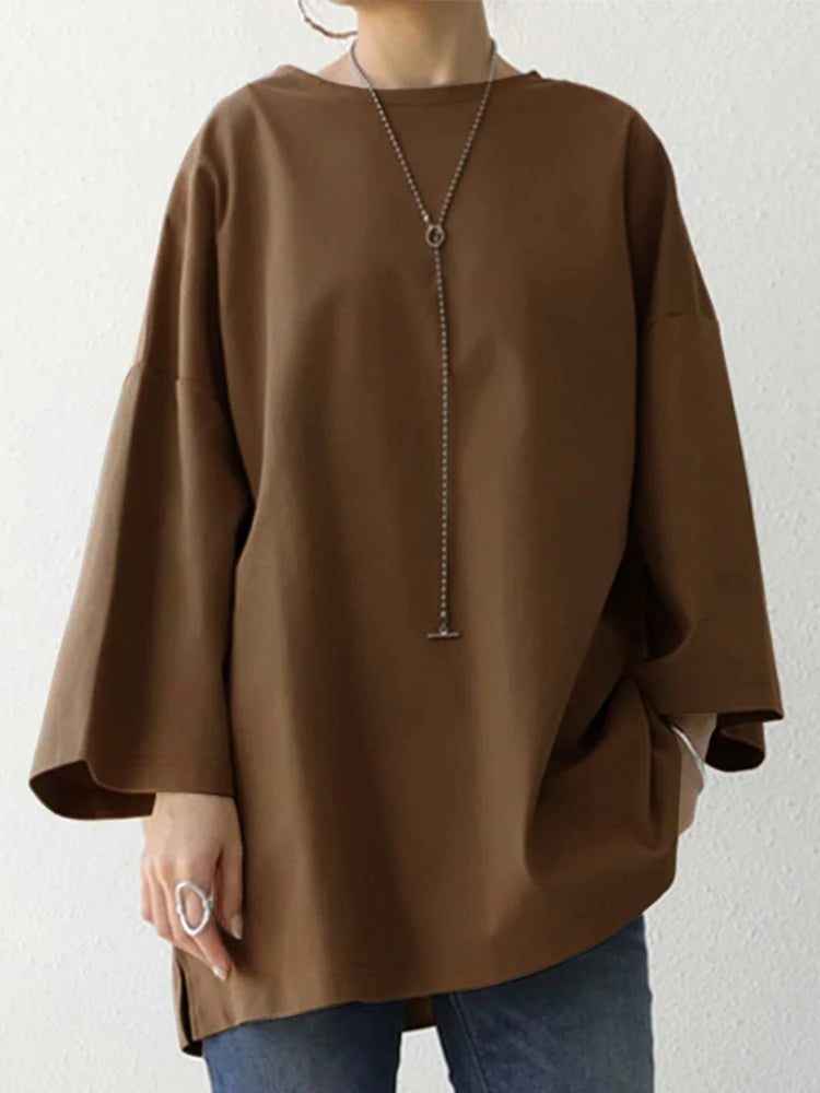 Bluse Loose Comfort Lange Ærmer Casual | Elvyn