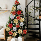 Kunstige juleblomster med glitter til juletræ kranse og festlige juledekorationer | Pénélope