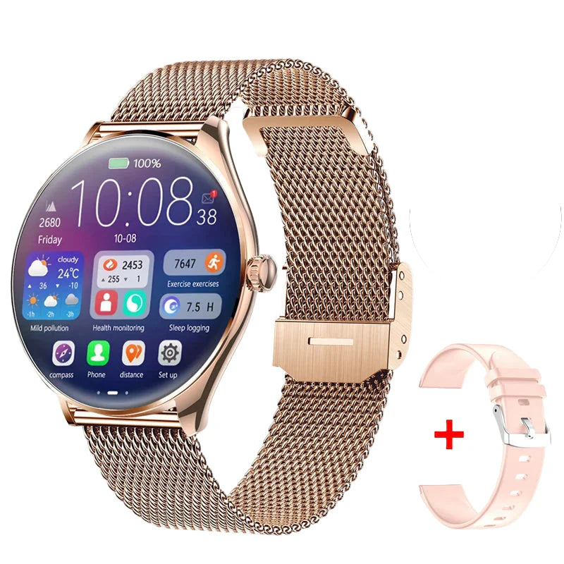Smartwatch AMOLED Skærm Bluetooth Opkald Fitness | Rovento
