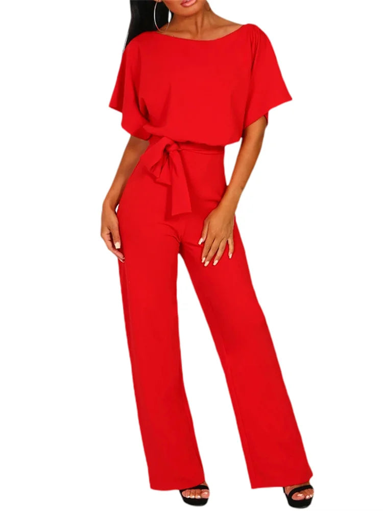 Jumpsuit med Elegant Taljebånd Sommer Pasform | Velmira