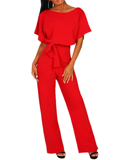 Jumpsuit med Elegant Taljebånd Sommer Pasform | Velmira