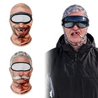 Balaclava ansigtsmaske med realistisk 3D-print elastisk polyester til ski og snowboard | Quentin