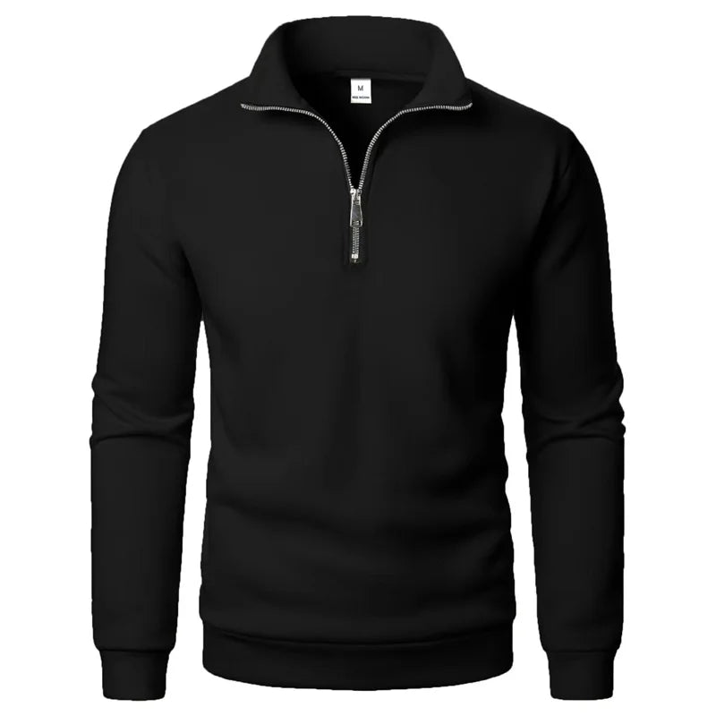 Herre sweatshirt med halv lynlås høj krave og lange ærmer | Étienne