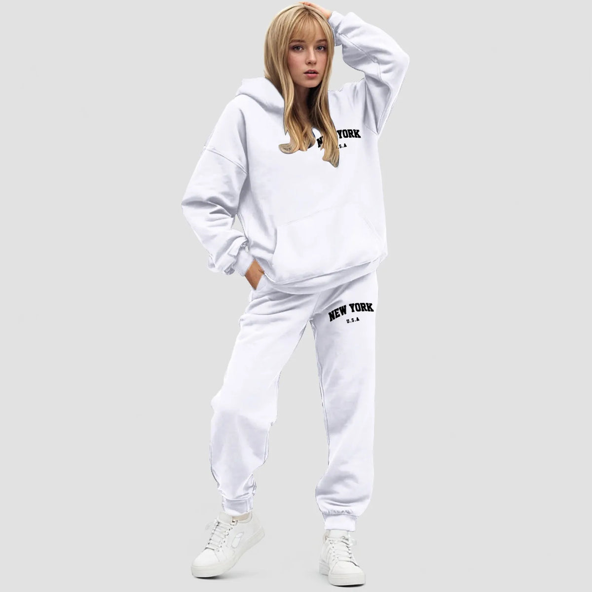 Dames Hoodie Set Oversized Fleece Jogger | Elvara