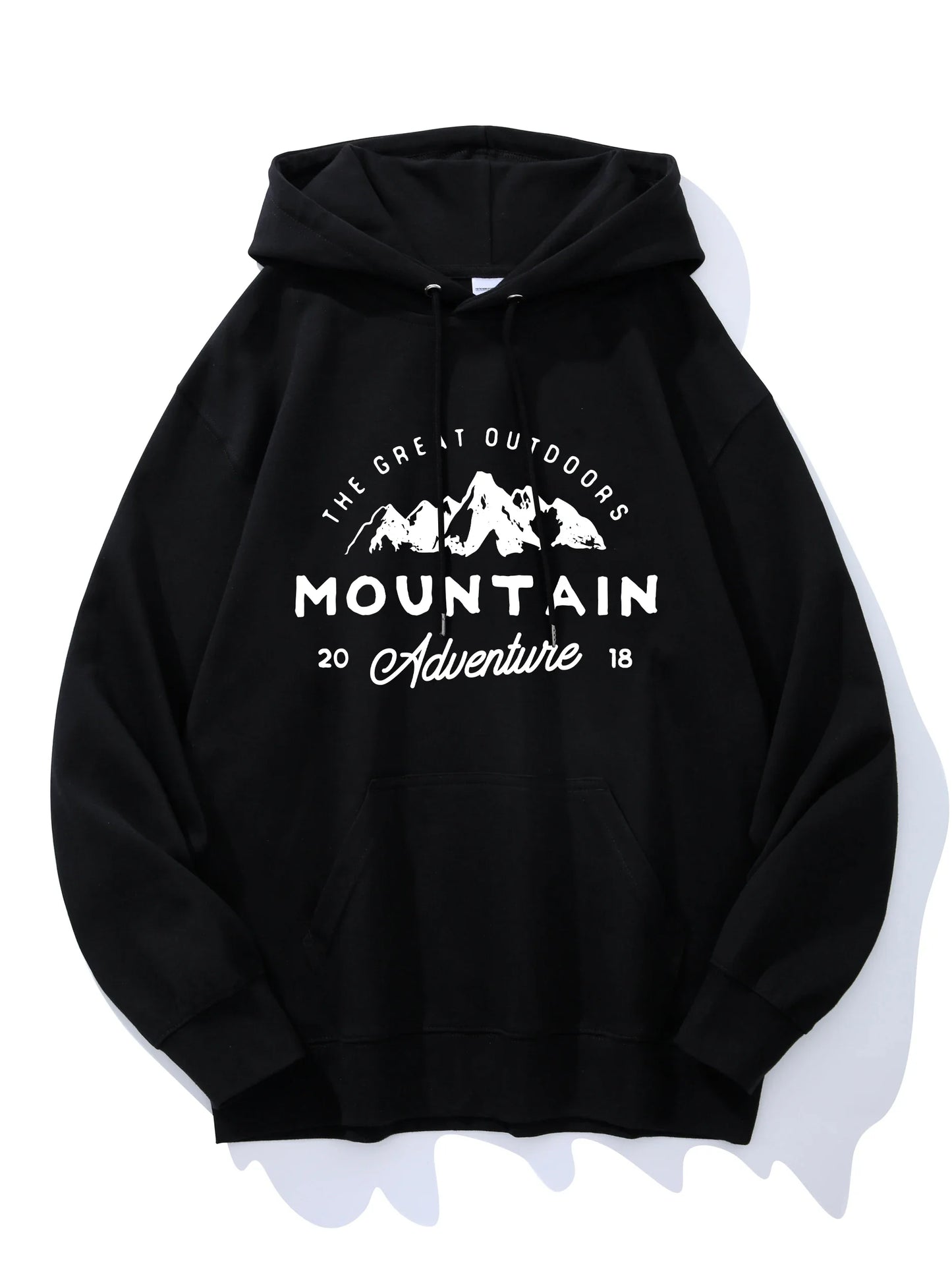 Unisex Let Hoodie med Tekstprint – Casual Hættetrøje til Forår & Efterår