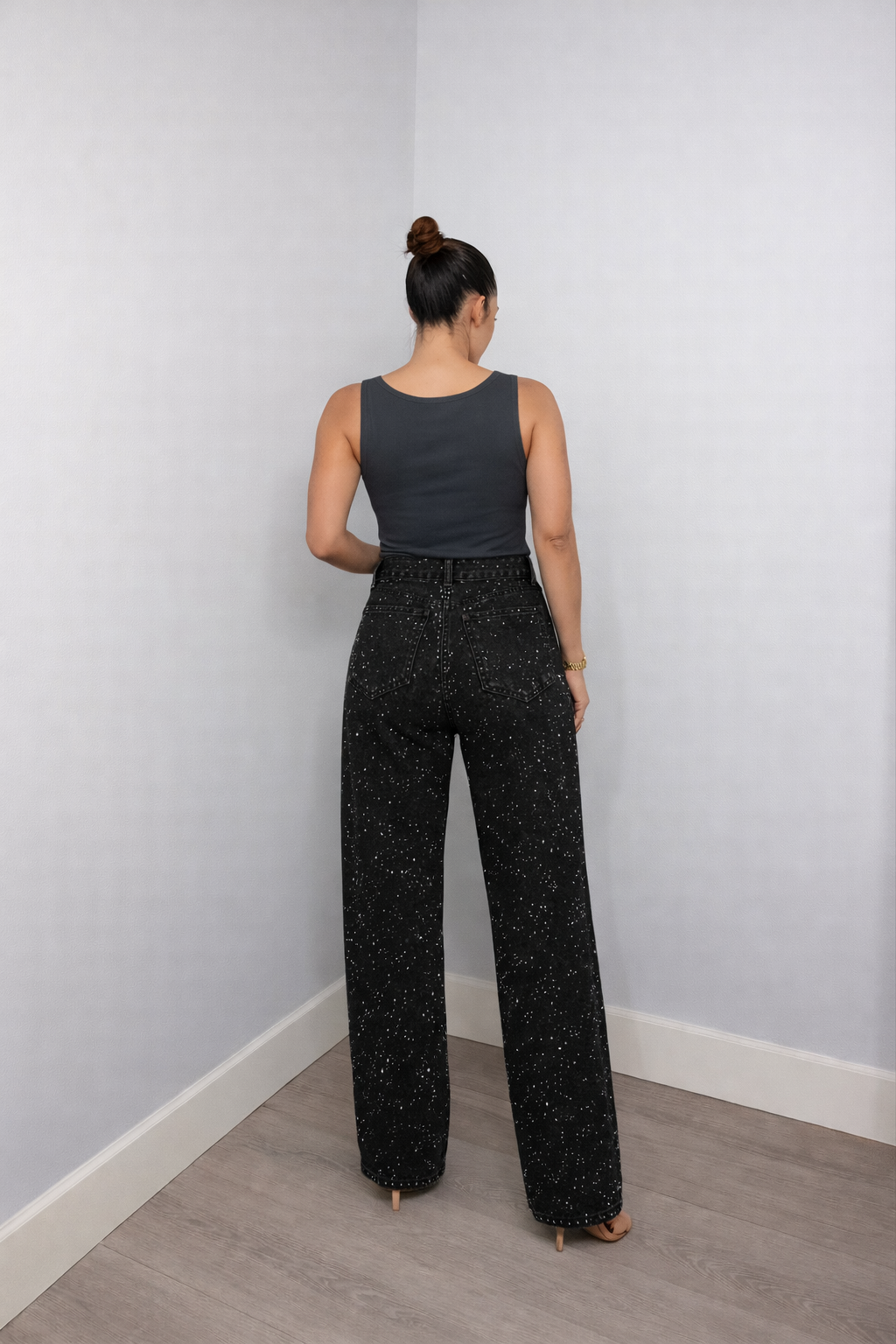 Højtaljede Jeans Lige Pasform Klassisk Denim | Marvila