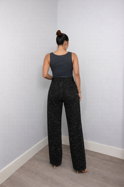 Højtaljede Jeans Lige Pasform Klassisk Denim | Marvila