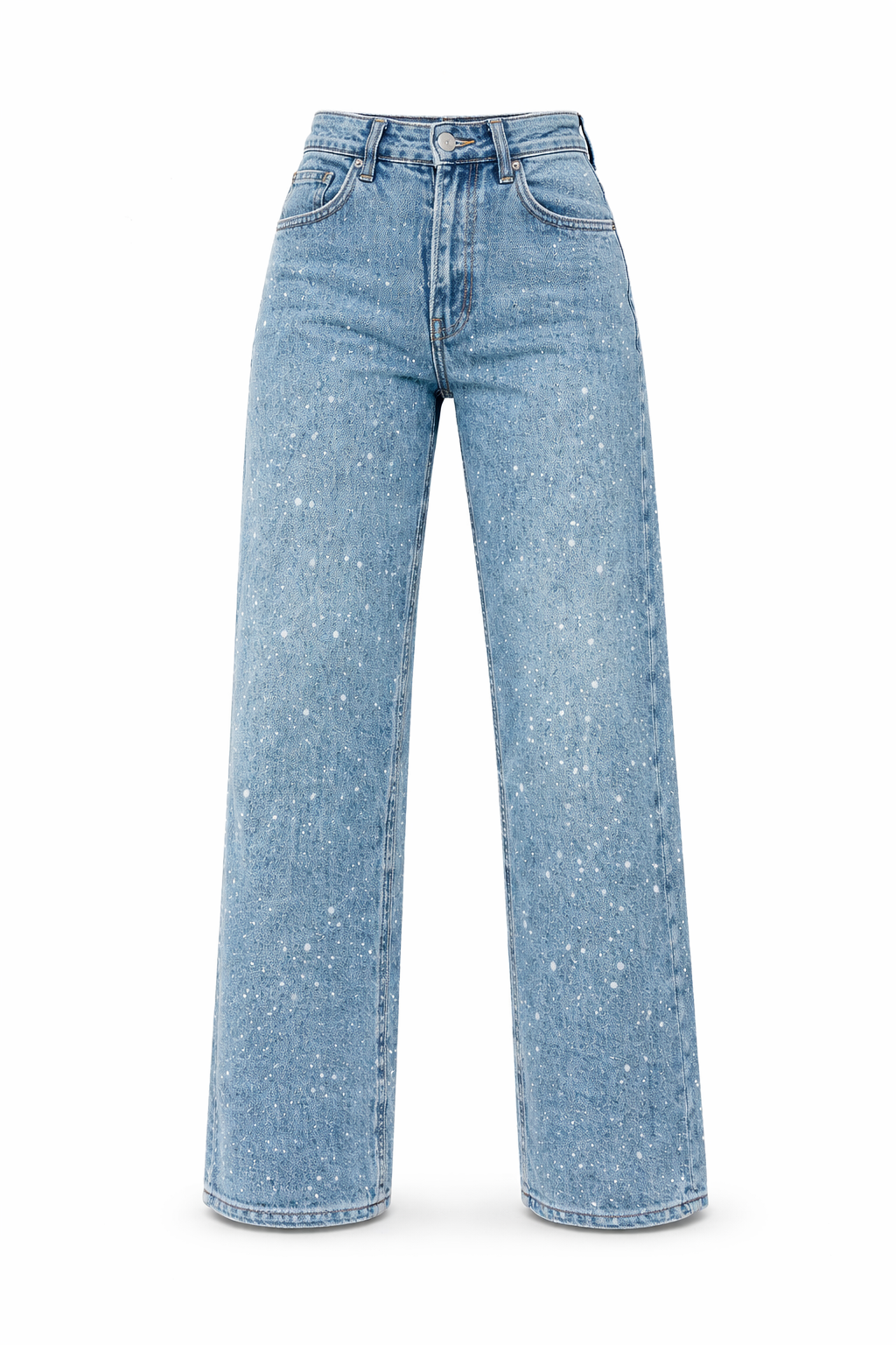 Højtaljede Jeans Lige Pasform Klassisk Denim | Marvila