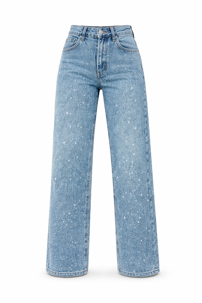 Højtaljede Jeans Lige Pasform Klassisk Denim | Marvila