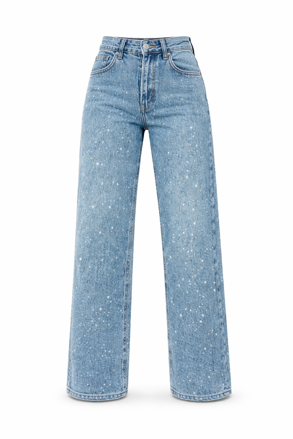 Højtaljede Jeans Lige Pasform Klassisk Denim | Marvila