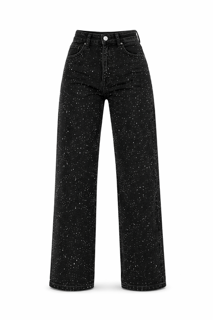 Højtaljede Jeans Lige Pasform Klassisk Denim | Marvila