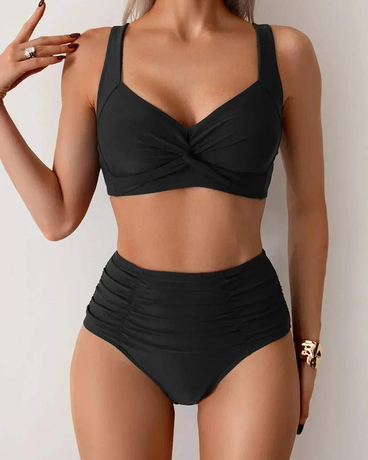 Bikini bandeau rynket stretch sommer | Lureza