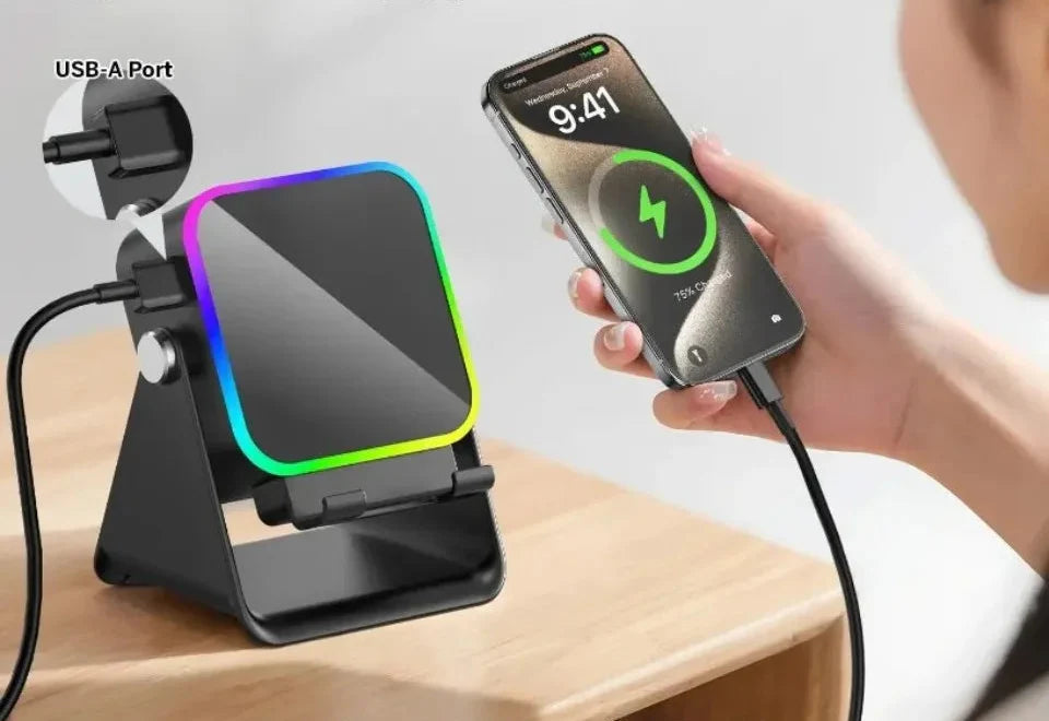 Bluetooth-højttaler med smartphoneholder og RGB-lys | GlowBeat