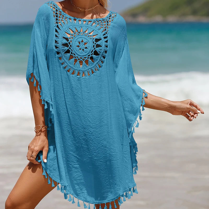 Strandkjole Hæklet Let Sommer Coverup | Solmira