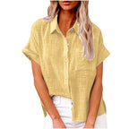 Blouse Løs Casual Sommer Kortærmet | Elvoro