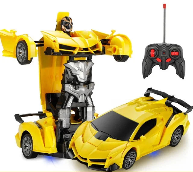 Fjernstyret transformerende robotbil med 360° rotation lys og fjernbetjening | AutoScar