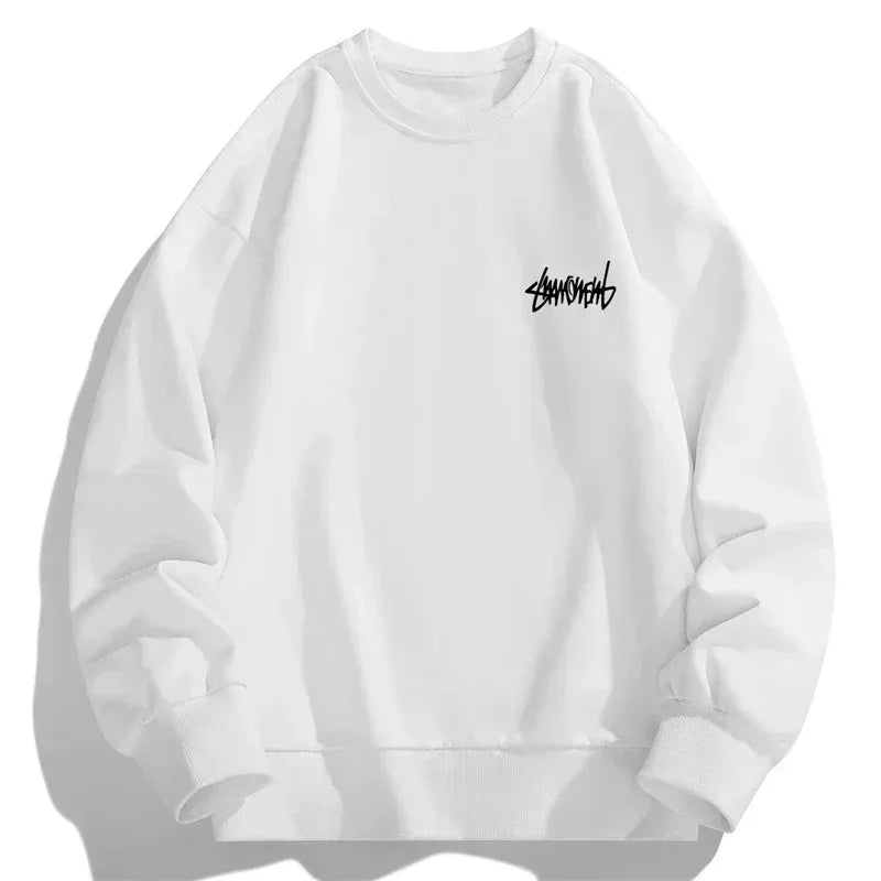 Herresweatshirt i fleece med rund hals lange ærmer pulloverdesign | Guillaume
