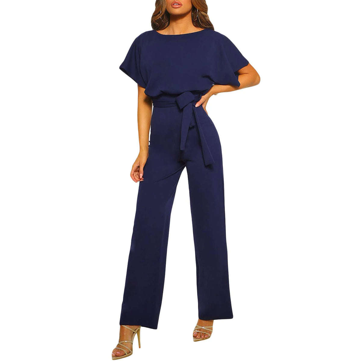 Jumpsuit med Elegant Taljebånd Sommer Pasform | Velmira