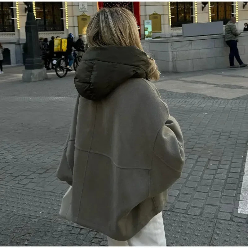 Oversized Damejakke med Lynlås – Casual Efterår & Vinter