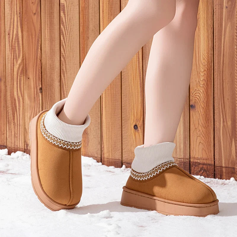 Forede damesko med plys imiteret ruskind slip-on høj model | Iris