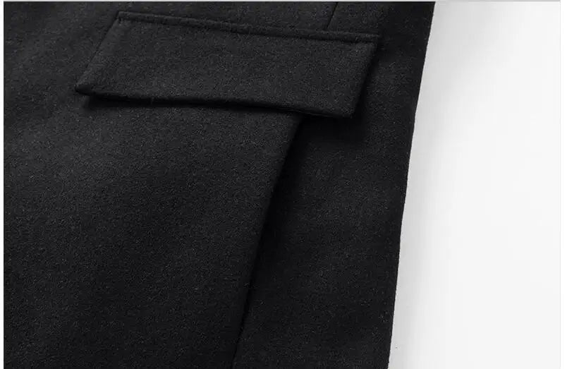 Lang herrefrakke med uld klassisk krave lommer og smart casual design | Gaëtan