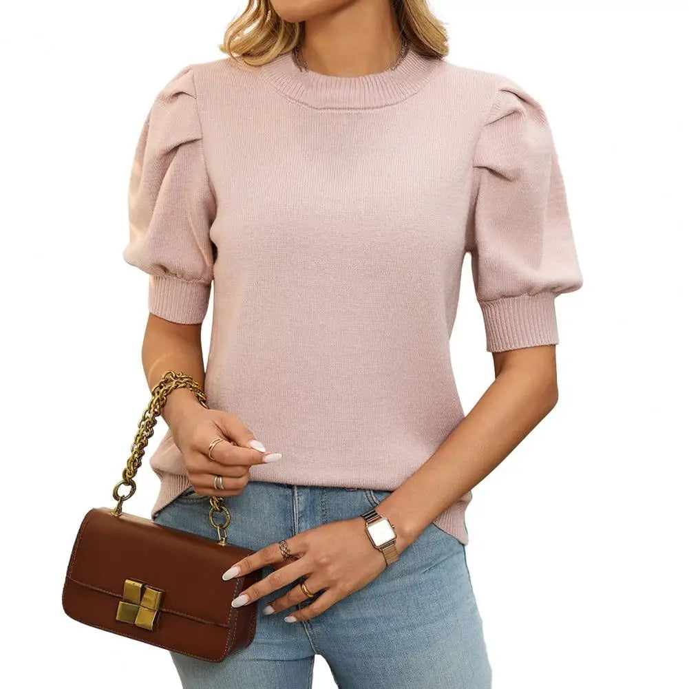 Bluse Puff Sleeve Letvægts Sommer Komfort | Velmira