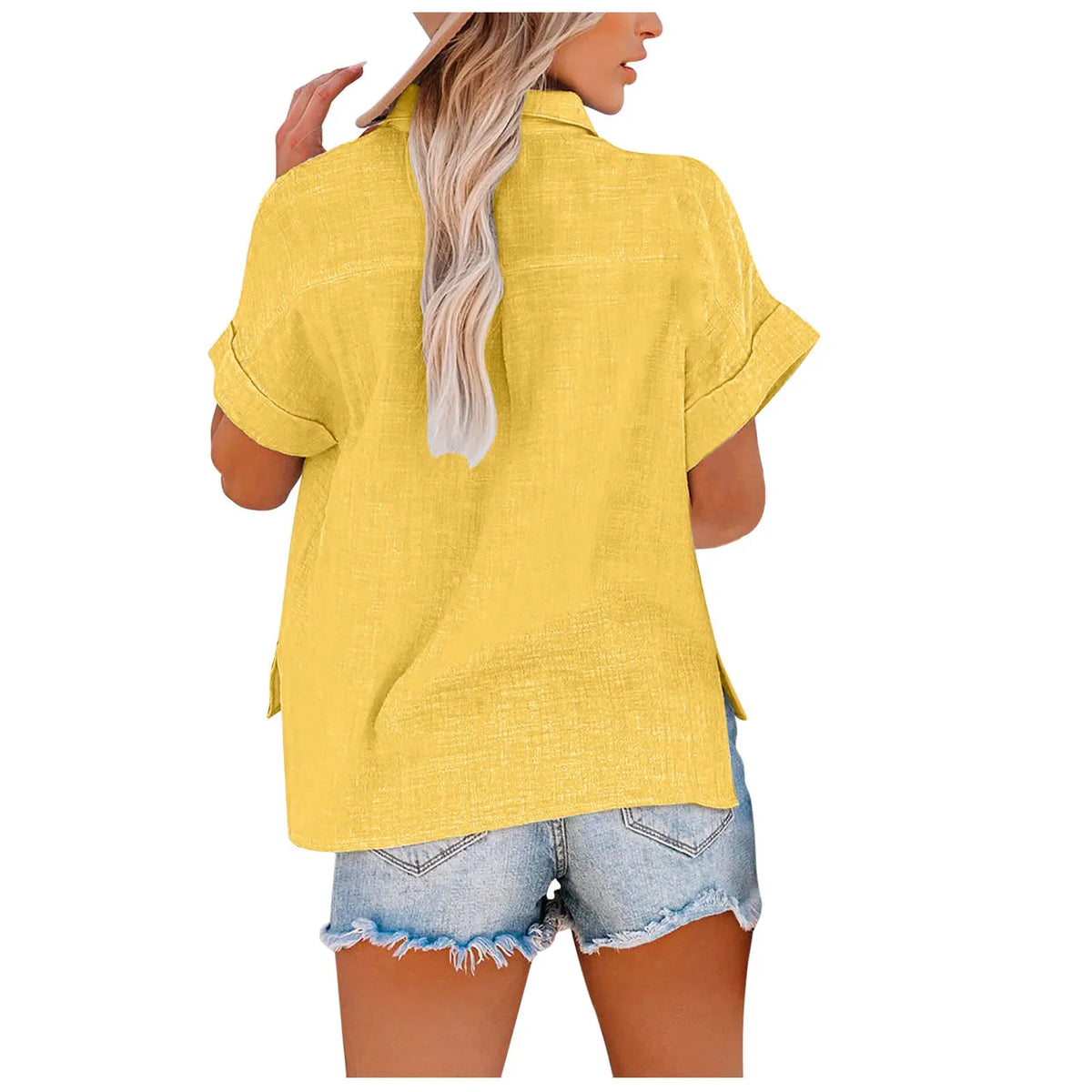 Blouse Løs Casual Sommer Kortærmet | Elvoro