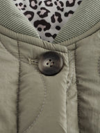 Vintage damejakke med leopardprint knapper polstring og lange ærmer | Géraldine