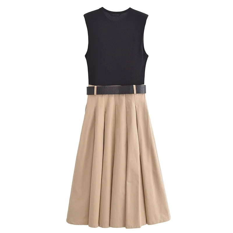 jole Plisseret Midi Sommer Elegant Pasform | Alvienne