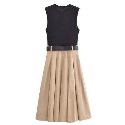 jole Plisseret Midi Sommer Elegant Pasform | Alvienne