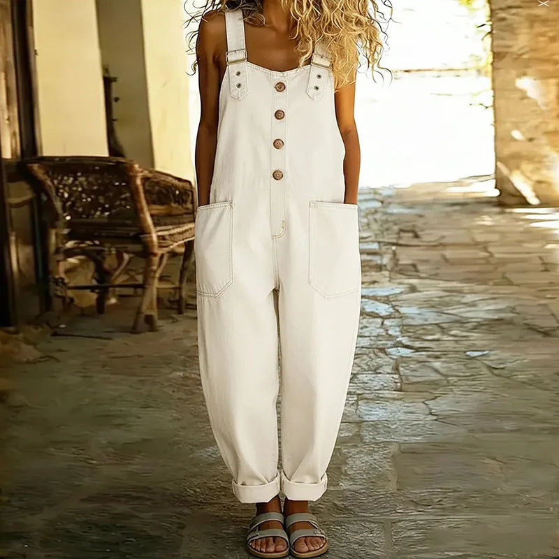 Wide Leg Jumpsuit Høj Talje Polyester | Salenza