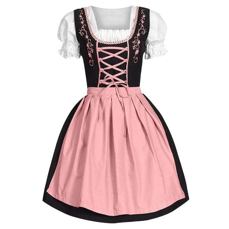 Oktoberfest dirndl kjole til kvinder i polyester med middelalderinspireret design | Madeleine