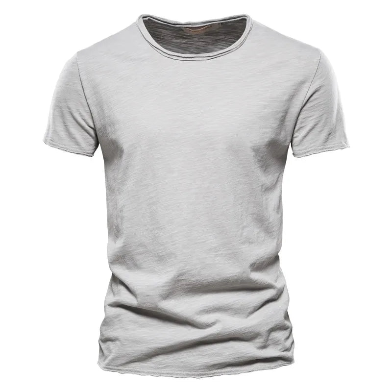 Orvex Linen Kortærmet Herre T-Shirt Bomuld Rund Hals Sommer Casual