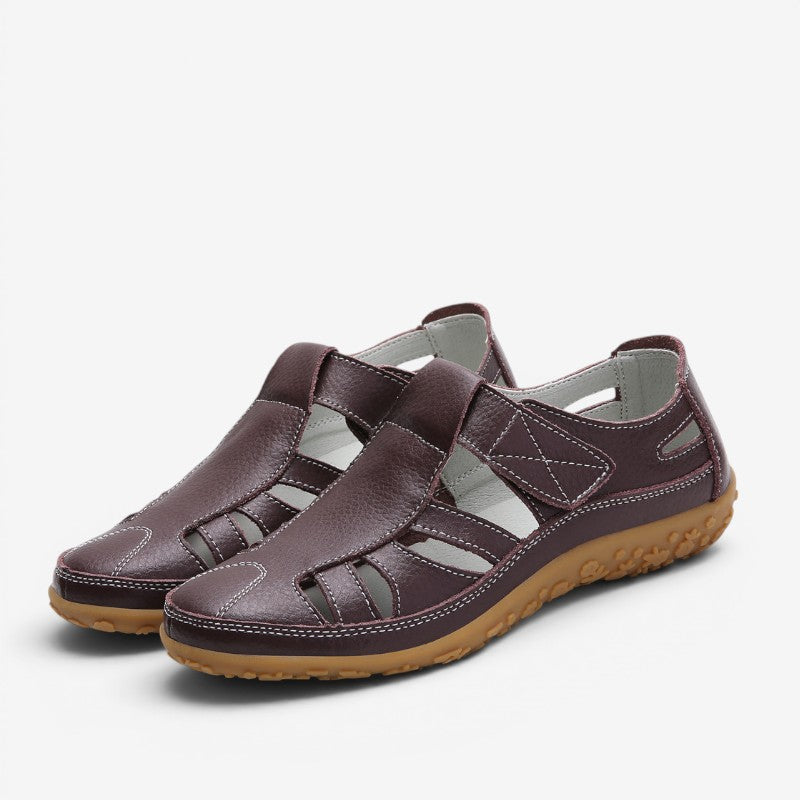 Damesandaler Komfortabel Læder Velcro | Solveig