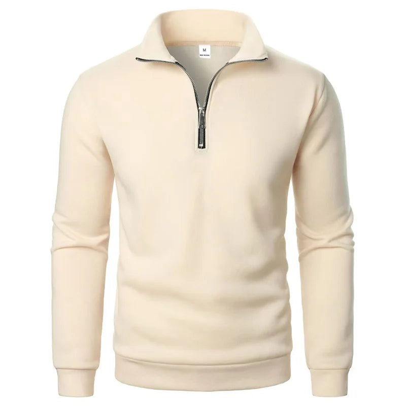 Herre sweatshirt med halv lynlås høj krave og lange ærmer | Étienne