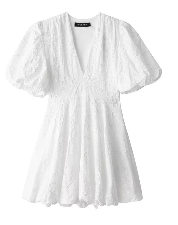 V-hals Sommerkjole Let A-line Polyester | Solmira