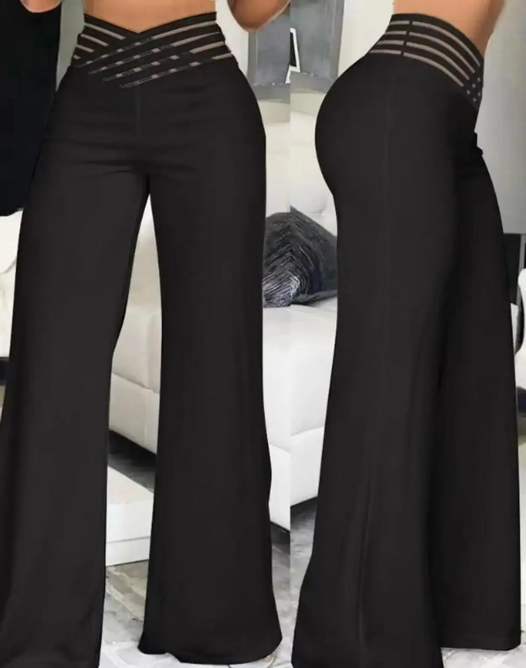 Bukser Wide Leg Høj Talje Slim Fit | Zenvyra