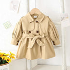 Mirelle Kova Pige Trenchcoat Bomuld Med Krave Vindjakke Forår Efterår
