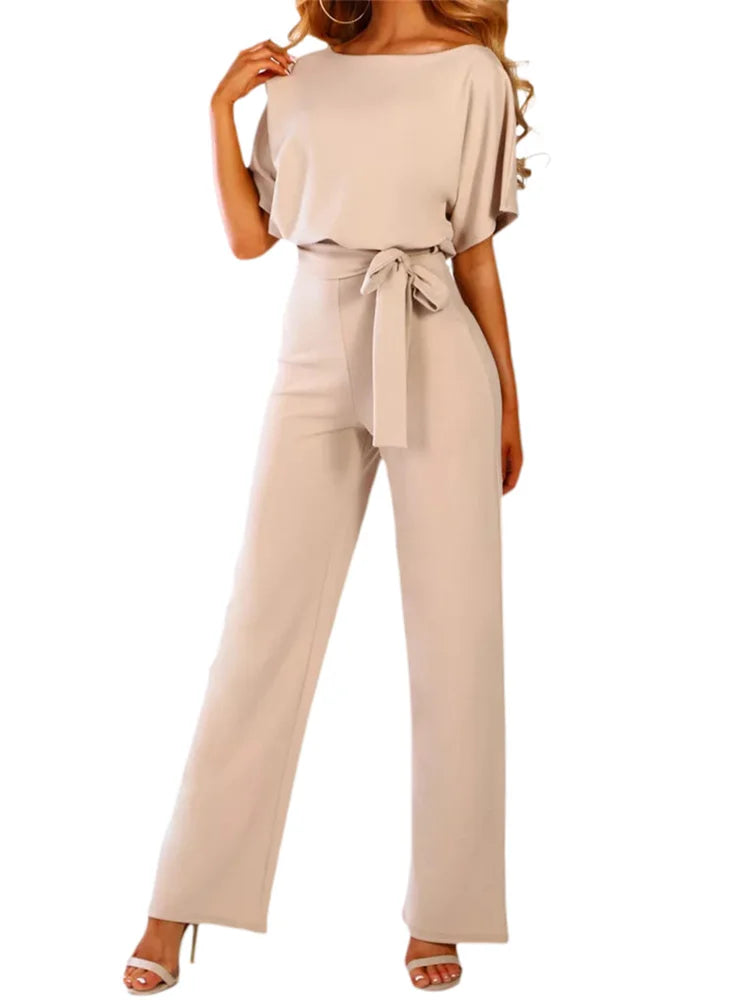 Jumpsuit med Elegant Taljebånd Sommer Pasform | Velmira